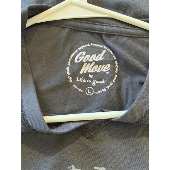 Good Move Life is Good Gray Vneck Performance Bike Cycling Graphic Tee Shirt L - Picture 4 of 6